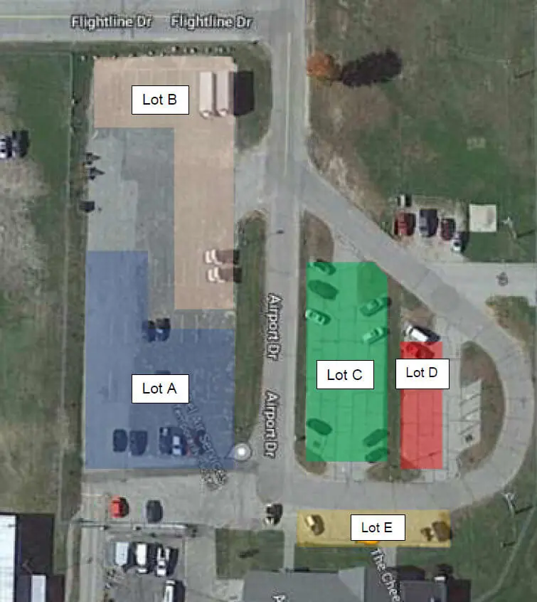Auburn Lewiston Airport, Parking Map
